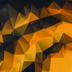 Abstract Yellow And Black Color Polygon Background Design, Abstract Geometric Origami Style With Gradient. Presentation,Website, Backdrop, Cover,Banner,Pattern Template