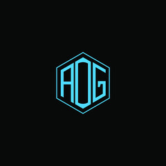 AOG letter icon design on black background.  Creative letter AOG/A O G logo design. AOG initials Logo design