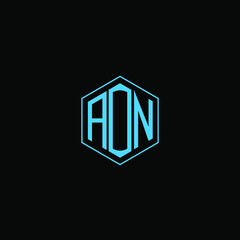 AON letter icon design on black background.  Creative letter AON/A O N logo design. AON initials Logo design