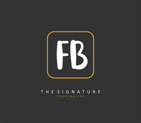 F B FB Initial letter handwriting and signature logo. A concept handwriting initial logo with template element.