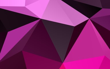 Fototapeta premium Light Pink vector polygon abstract background.