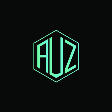 AUZ letter icon design on black background.  Creative letter AUZ/A U Z logo design. AUZ initials Logo design