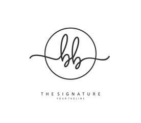 BB Initial letter handwriting and signature logo. A concept handwriting initial logo with template element.