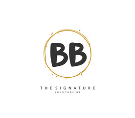 BB Initial letter handwriting and signature logo. A concept handwriting initial logo with template element.