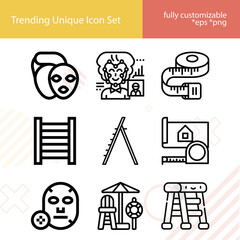 Simple set of scaling related lineal icons.