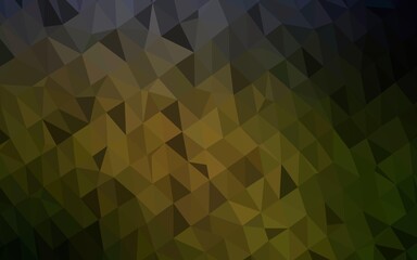 Dark Green vector shining triangular pattern.