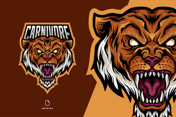 angry tiger mascot sport logo illlustration template