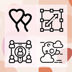 Simple set of expand related lineal icons