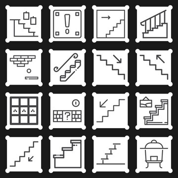 16 pack of tiles  lineal web icons set