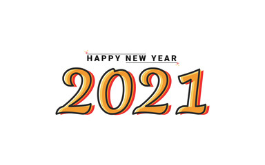Happy new year 2021 vector template. Design template Celebration typography poster, banner or greeting card for Merry Christmas and happy new year. Vector Illustration
