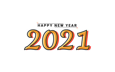 Fototapeta premium Happy new year 2021 vector template. Design template Celebration typography poster, banner or greeting card for Merry Christmas and happy new year. Vector Illustration 