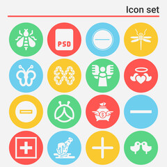 16 pack of addition  filled web icons set