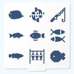 Simple set of 9 icons related to grab