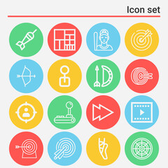 16 pack of practicing  lineal web icons set