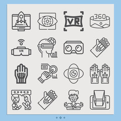 Simple set of hypothetical related lineal icons.