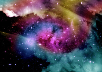 galaxy in a free space. 3D rendering