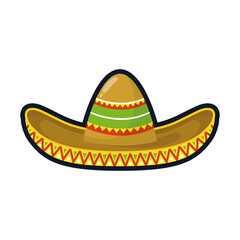 traditional mexican hat flat style