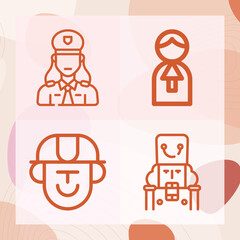 Simple set of statesman related lineal icons