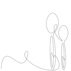 Spoons silhouette line drawing, vector illustration