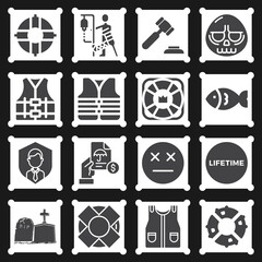 16 pack of dying  filled web icons set