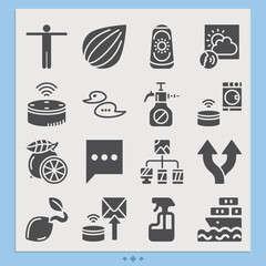 Simple set of scatter related filled icons.