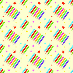 Seamless pattern with Color pencil. Vector texture illustration.