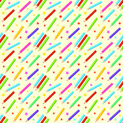 Seamless pattern with Color pencil. Vector texture illustration.