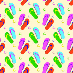 Seamless pattern with Slippers. Vector texture illustration.