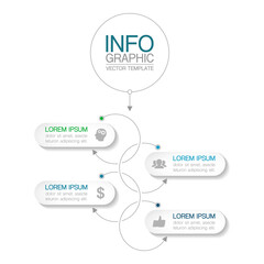 Vertical vector infographic template, 4 steps or options. Data presentation, business concept design for web, brochure, diagram.