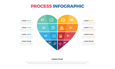 Abstract heart infographic cycle diagram 4 step vector file
