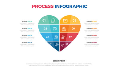 Abstract heart infographic cycle diagram 4 step vector file