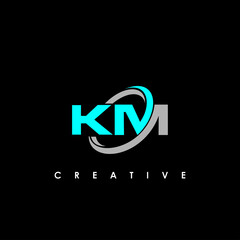 KM Letter Initial Logo Design Template Vector Illustration	
