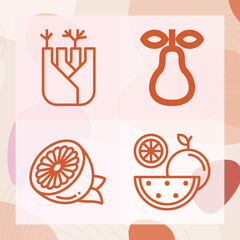 Simple set of nutritional related lineal icons