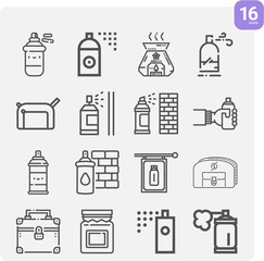 Simple set of expended related lineal icons.
