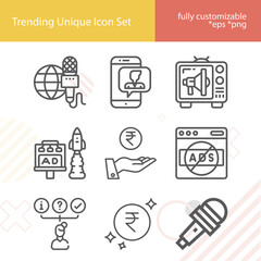 Simple set of told related lineal icons.