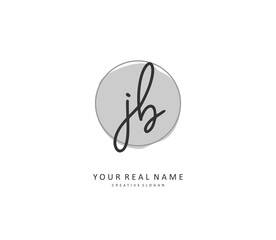 J B JB Initial letter handwriting and signature logo. A concept handwriting initial logo with template element.