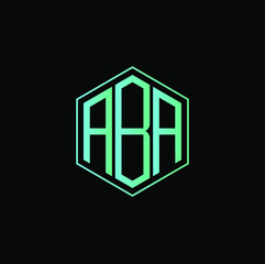 POLYGON  ABA letter icon design on black background.  Creative letter ABA/A B A logo design. ABA initials Logo design