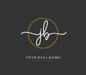 J B JB Initial letter handwriting and signature logo. A concept handwriting initial logo with template element.