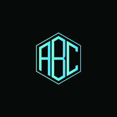  ABC letter icon design on black background.  Creative letter ABC/A B C logo design. AB  initials Logo design