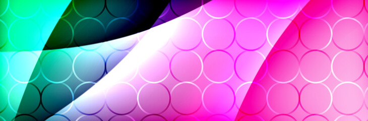 Fluid gradient neon color waves, vector abstract background