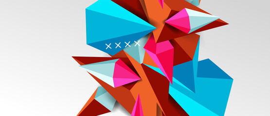 3d low poly abstract shape background vector illustration