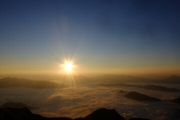 sunrise over the mountains