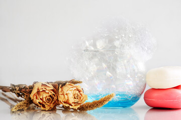 Toilet soap, foam - Spa products.