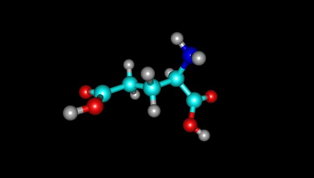 Glutamic acid rotating video on white