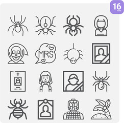 Simple set of widow related lineal icons.