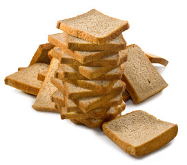  image of heap of bread on a white background