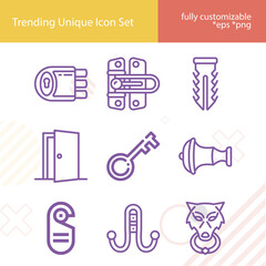 Simple set of handles related lineal icons.
