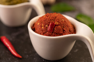 Red curry paste made from chili