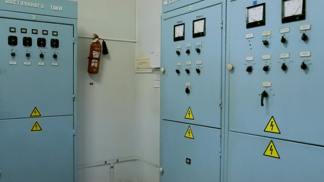 electrical control panel in substation in manufacturing industrial plant , video for business industrial and energy engineering concept