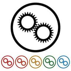 Gear Ring Icon Web, color set